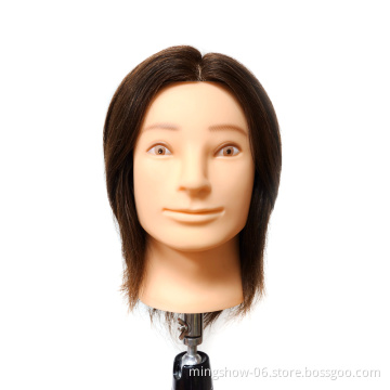 Wholesale top quality real human hair doll Dummy Cosmetology Barber mannequin training head